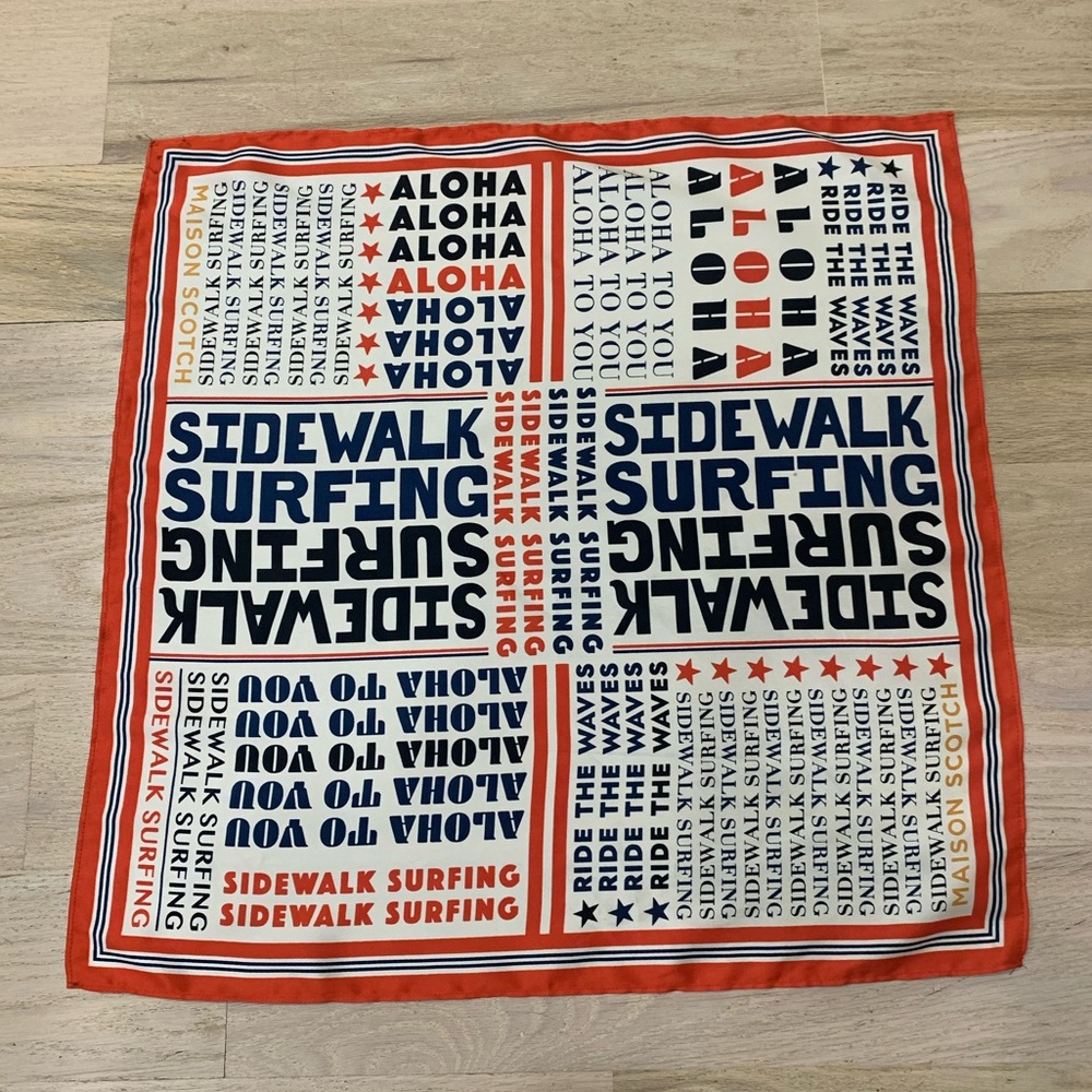 Scotch & Soda printed scarf 🧣 aloha sidewalk surfing 🏄‍♀️ Ride the Waves